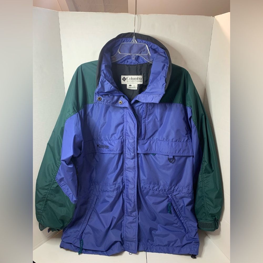 VINTAGE Columbia Jacket Women Large Blue Gizmo Ski Snowboarding Windbreaker